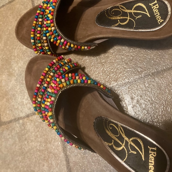 J. Renee Beaded Wedge Slide, Size 8M New - Picture 2 of 7